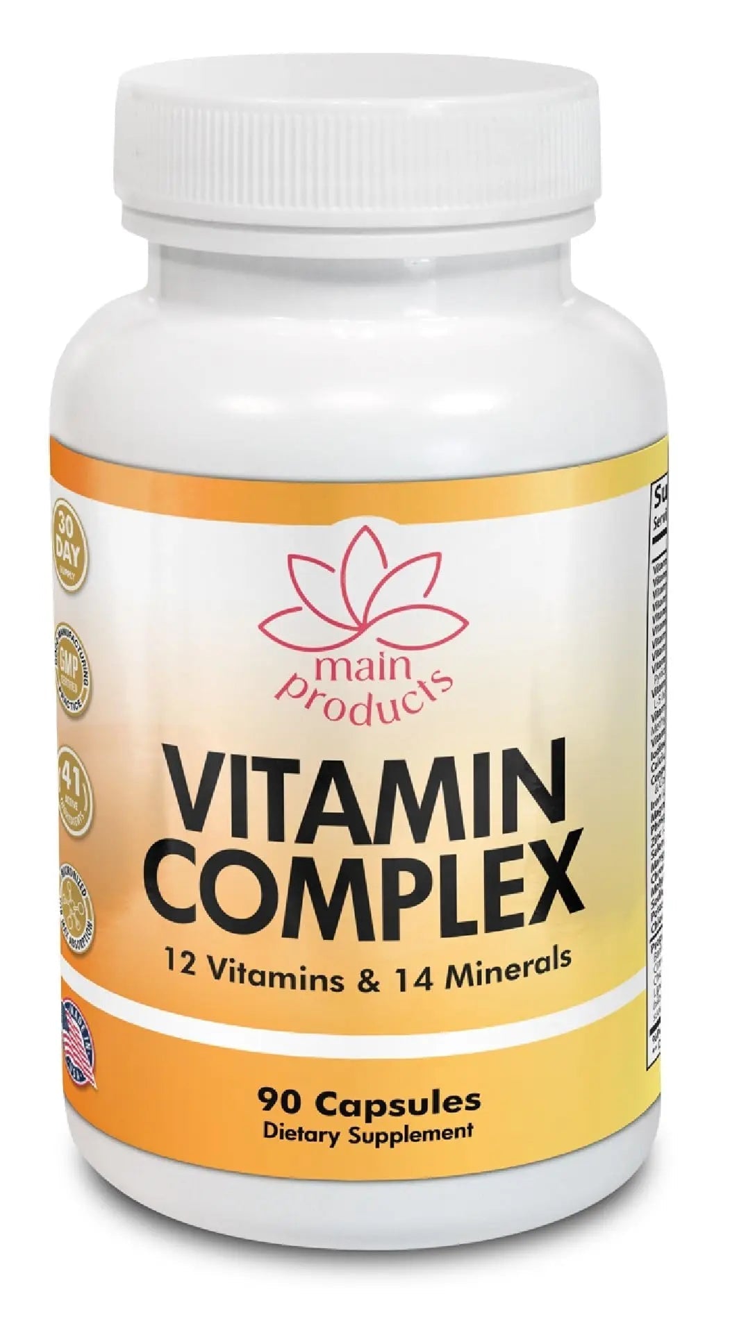 Vitamin Complex Multivitamins and Multiminerals - 12 Vitamins and 14 Minerals, Vitamin A C D3 E B1 B2 B3 B5 B6 B9 B12 H and Minerals Main Products