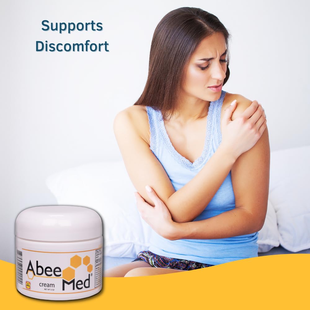 AbeeMed Cream Bee Venom Apitoxin for Aches - Menthol - Histamine DHCL - Bee Polen - Chamomile - Support for Neck and Backache - Supports Joint & Muscle Discomfort - Sprains, Bruises and Strains V2 ABEE MEDBuy Supplements Australia