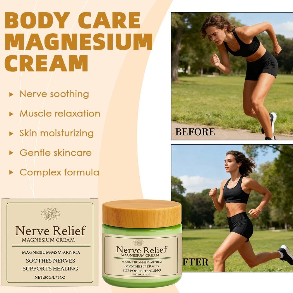 Total Relief Magnesium Cream - Nerve Relief Magnesium Cream with MSM & Arnica,Total ReliefCream for Muscle Relaxation, Soothes Nerves & Daily Soothing Support, Deep Hydration,50g/1.76oz Aus HealthcareBuy Supplements Australia