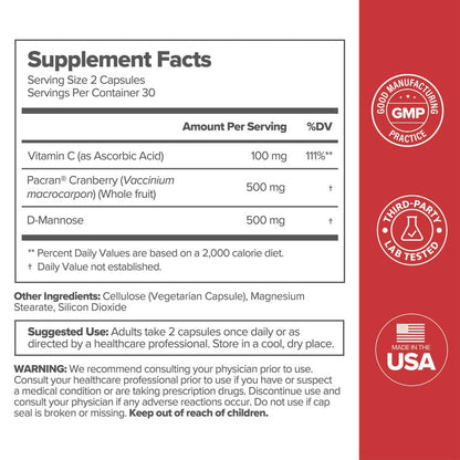 O Positiv URO Urinary Tract Health Supplement for Women, 60 Count (Pack of 1) - Urinary Support Vitamins with Pacran Complete Cranberry Extract
