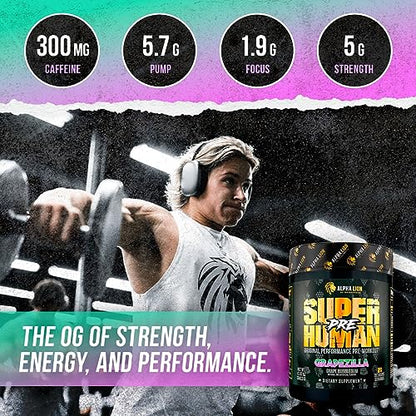 ALPHA LION Superhuman Pre Workout Powder, Beta Alanine, L-Taurine & Tri-Source ALPHA LIONBuy Supplements Australia
