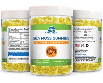 Sea Moss Gummies Plus Organic Bladderwrack and Burdock Root. Tasty Alternative to Sea Flamingo SupplementsBuy Supplements Australia