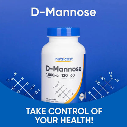 Nutricost D-Mannose 1000mg Per Serving, 120 Capsules - 500mg Per Capsule, Urinary Tract Health, Non-GMO and Gluten Free (Pack of 2) NutricostBuy Supplements Australia