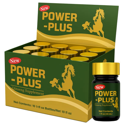 Skydia Power Plus - 10 Bottles Power-Plus Botanical Blend Liquid Supplement (1 FL OZ) Korean Ginseng Extract Ginseng Supplement Natural Men Tonic Ginseng Root Korean Red Ginseng Drops SkydiaBuy Supplements Australia