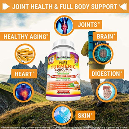 Turmeric Curcumin with BioPerine 1950mg - Natural Joint & Healthy Inflammatory FRESH HEALTHCAREBuy Supplements Australia