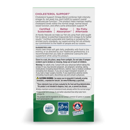 Nordic Naturals Cholesterol Support, Lemon - 60 Soft Gels - 975 Omega-3 + Red Yeast Rice & CoQ10 - Normal Cholesterol, Antioxidant Support - EPA & DHA - Non-GMO - 20 Servings Nordic NaturalsBuy Supplements Australia
