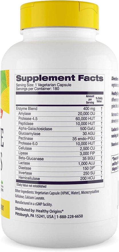 Healthy Origins Digestive Enzymes (NEC) Broad Spectrum - with Protease Healthy OriginsBuy Supplements Australia