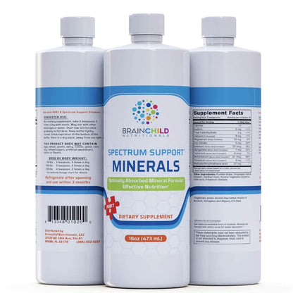 BrainChild Nutritionals Spectrum Support Minerals Liquid Supplement for Autism - Well Absorbed for Kids & Adults on the Spectrum, Ultra-Colloidal Suspension, Casein-Free, Unflavored 16oz BrainChild NutritionalsBuy Supplements Australia