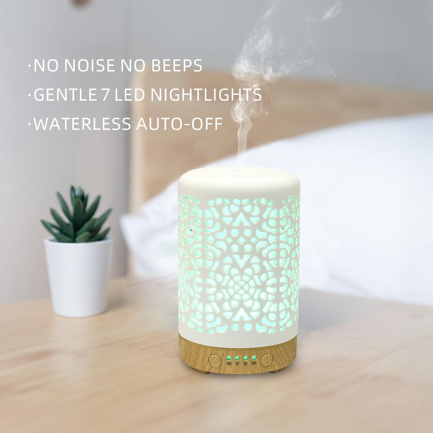 Essential Oil Diffusers, 100ml White Ceramic Diffuser with 7 LED Lights,Ultrasonic Aromatherapy homnasBuy Supplements Australia