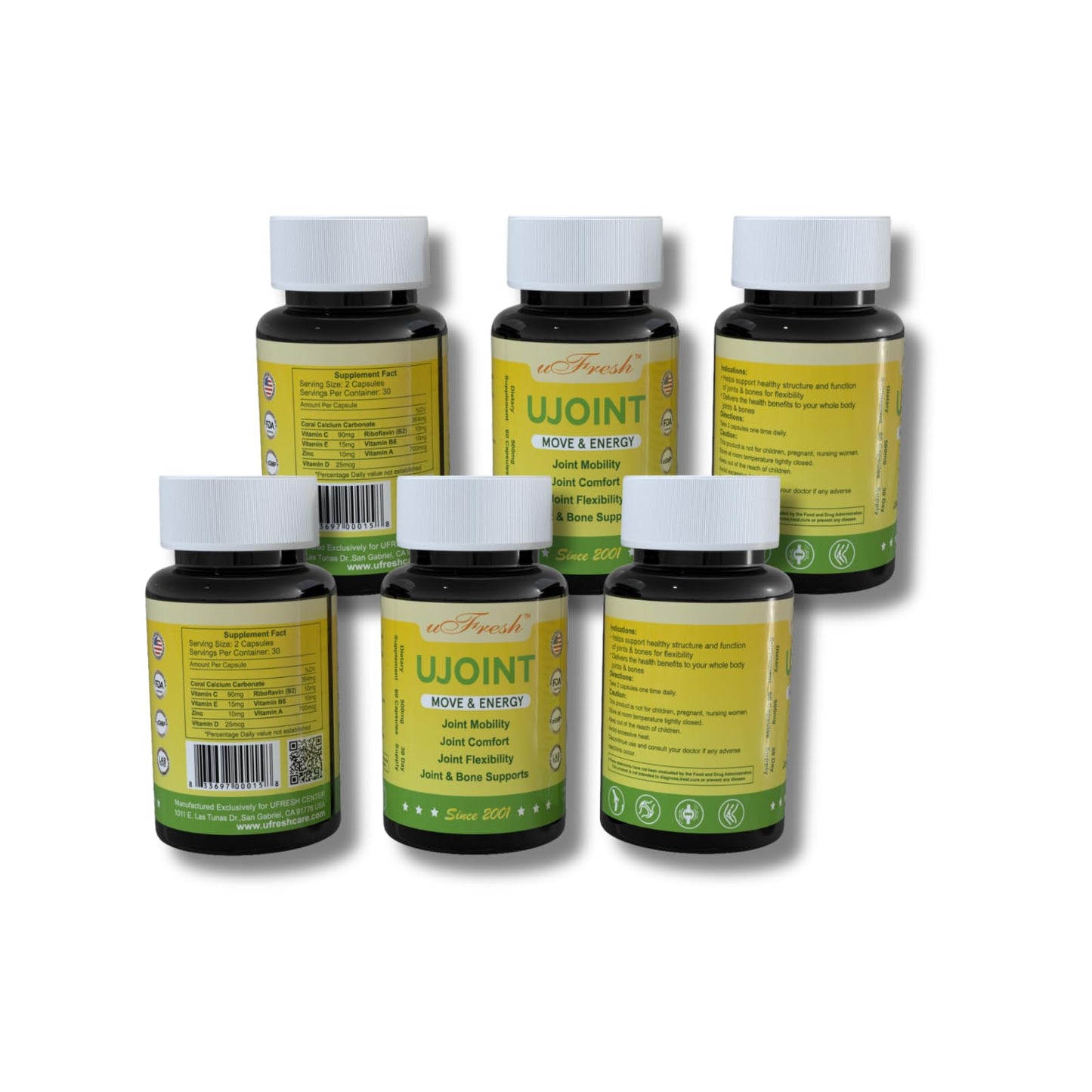 UJoint Move & Energy Joint Flexibility and Mobility Dietary Supplements, 30 Day Supply, 60 Capsules (1) uFreshBuy Supplements Australia
