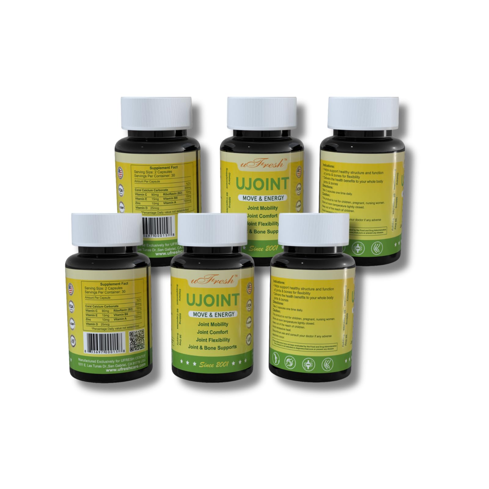 UJoint Move & Energy Joint Flexibility and Mobility Dietary Supplements, 30 Day Supply, 60 Capsules (1) uFreshBuy Supplements Australia