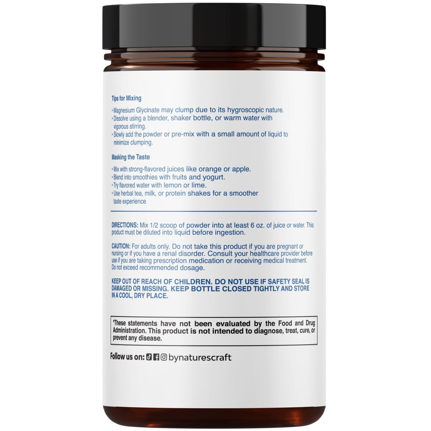 Potent Magnesium Glycinate Powder 400mg - Calm Magnesium Powder Bulk for Muscle Relax, Calm & Sleep Support for Adults - Glycinate Mag Soothe Vegan & Non-GMO Supplement - 1 Pack Natures CraftBuy Supplements Australia