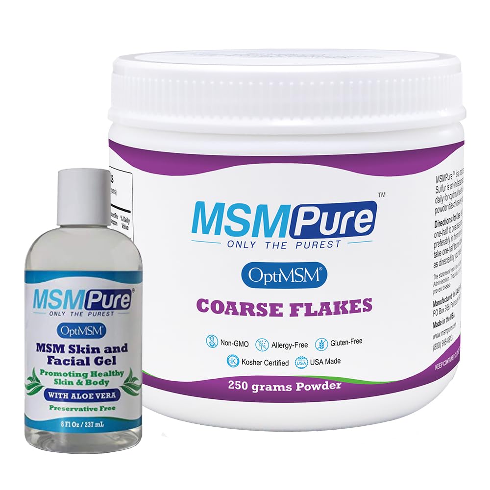 KALA HEALTH MSMPure MSM Coarse Flakes 8.8oz and MSM Gel With Organic Aloe 8oz Bundle KALA HEALTHBuy Supplements Australia