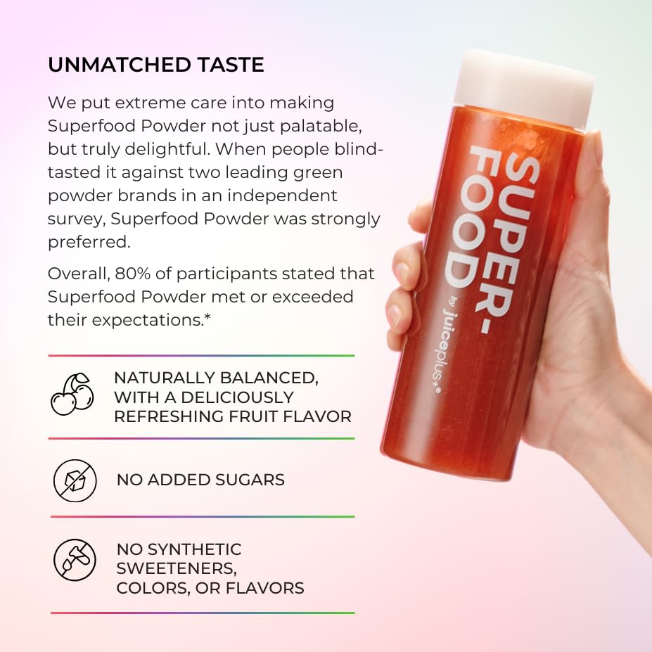 Juice Plus+ - Superfood Powder - Drink with 30 Fruits Berries Veggies Plant Vitamins for Refreshing Immune Wellness Boost - 30 Stick Packs Juice Plus+Buy Supplements Australia