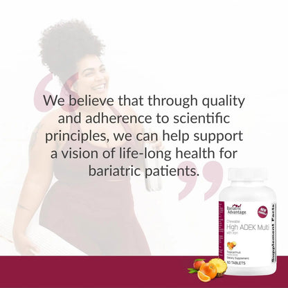 Bariatric Advantage Chewable High ADEK with Iron - for Bariatric Patients - High Potency Vitamin A, D, E & K - Includes B-Vitamins Bariatric AdvantageBuy Supplements Australia
