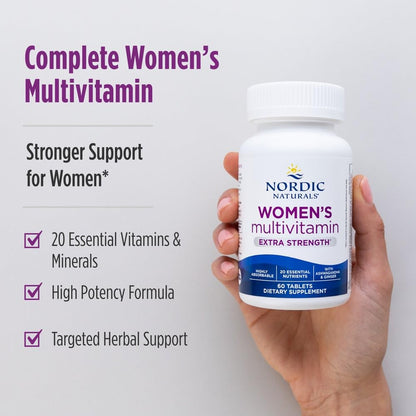 Nordic Naturals Women’s Multivitamin Extra Strength - Skin, Hair, Energy, & Bone Support - Immunity Supplement - 20 Essential Nutrients - 60 Tablets - 30 Servings Nordic NaturalsBuy Supplements Australia