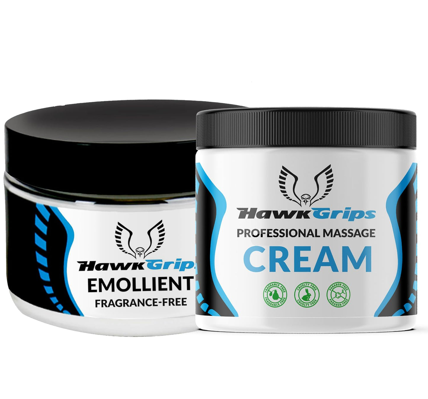 HawkGrips 8oz Massage Emollient and 8oz Massage Cream Bundle, Unscented, IASTM Massage, Cupping Therapy, Whole Body Muscle Cream, Deep Tissue Professional Massage Therapy HawkGripsBuy Supplements Australia