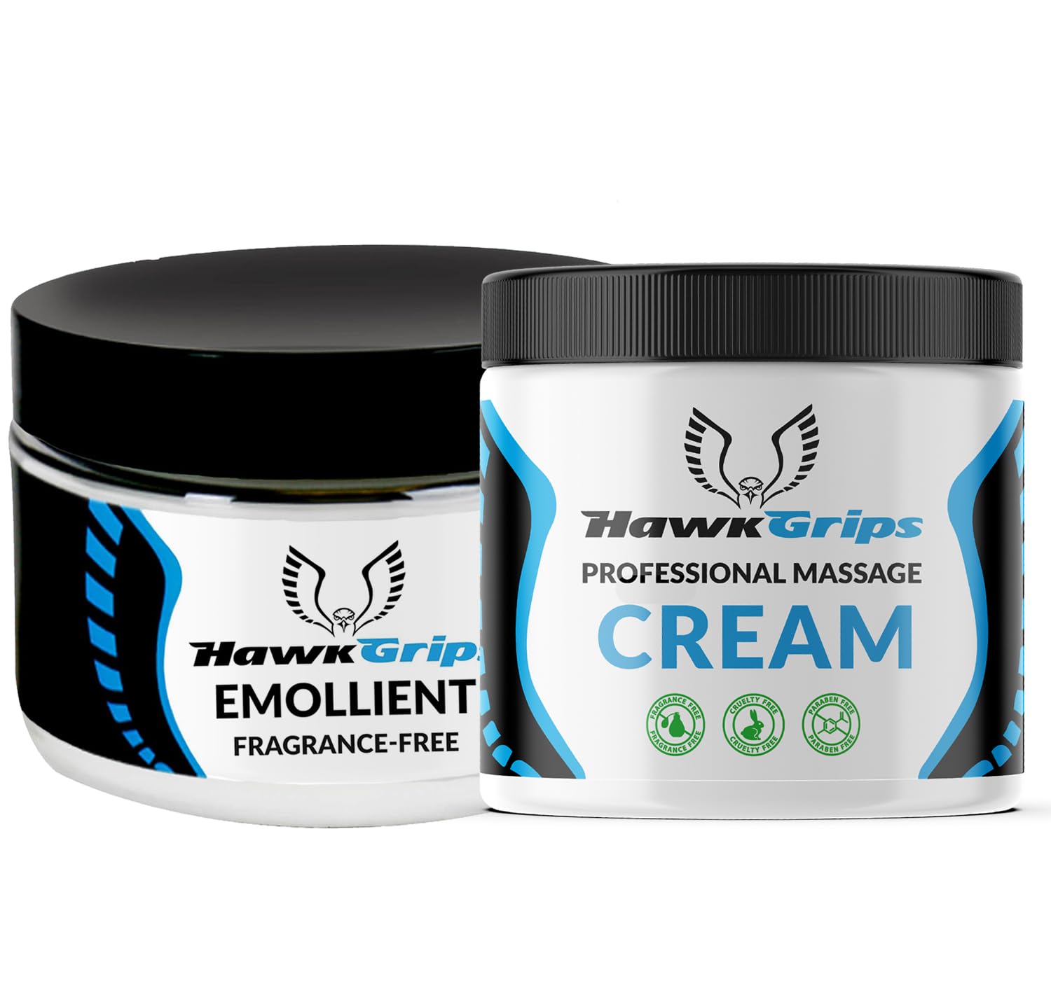 HawkGrips 8oz Massage Emollient and 8oz Massage Cream Bundle, Unscented, IASTM Massage, Cupping Therapy, Whole Body Muscle Cream, Deep Tissue Professional Massage Therapy HawkGripsBuy Supplements Australia