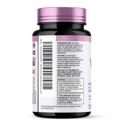 Multivitamin for Women - Complete Daily Womens Multivitamins with Calcium, Folate, Vitamin A, C, D, E & B Vitamins, Zinc and Iron - Multi Vitamins for Bone, Energy & Immune Support - 120 Capsules Nature's PeakBuy Supplements Australia