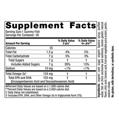 Nordic Naturals Nordic Omega-3 Gummy Fish, Tangerine - 30 Gummy Fish - 124 mg Total Omega-3s with EPA & DHA - Non-GMO - 30 Servings Nordic NaturalsBuy Supplements Australia