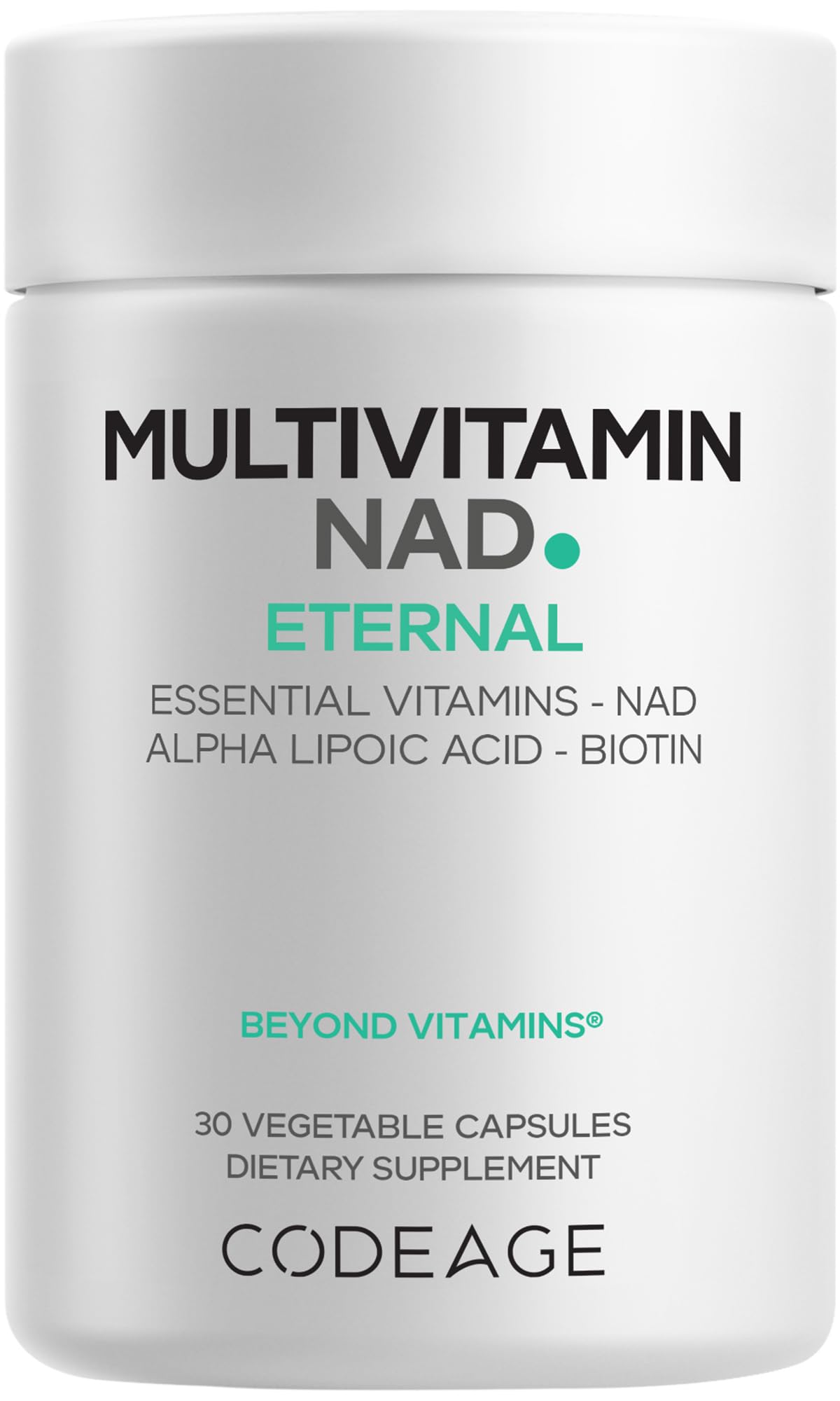 Codeage Multivitamin NAD Supplement - NAD+ Energy & Healthy Aging Support - Vitamin D3 K2, P5P, Methylated B12, Alpha Lipoic Acid, Folate, Riboflavin, Biotin, B Complex Pills - Non-GMO - 30 Capsules CodeageBuy Supplements Australia