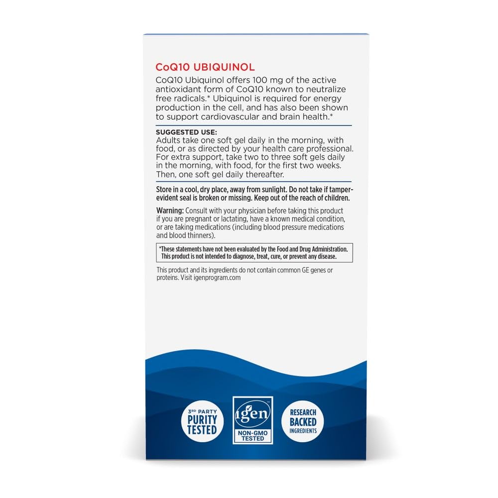 Nordic Naturals Nordic CoQ10 Ubiquinol - 60 Mini Soft Gels - 100 mg Coenzyme Q10 (CoQ10) Ubiquinol - Heart & Brain Health, Cellular Energy Production, Antioxidant Support - Non-GMO - 60 Servings Nordic NaturalsBuy Supplements Australia