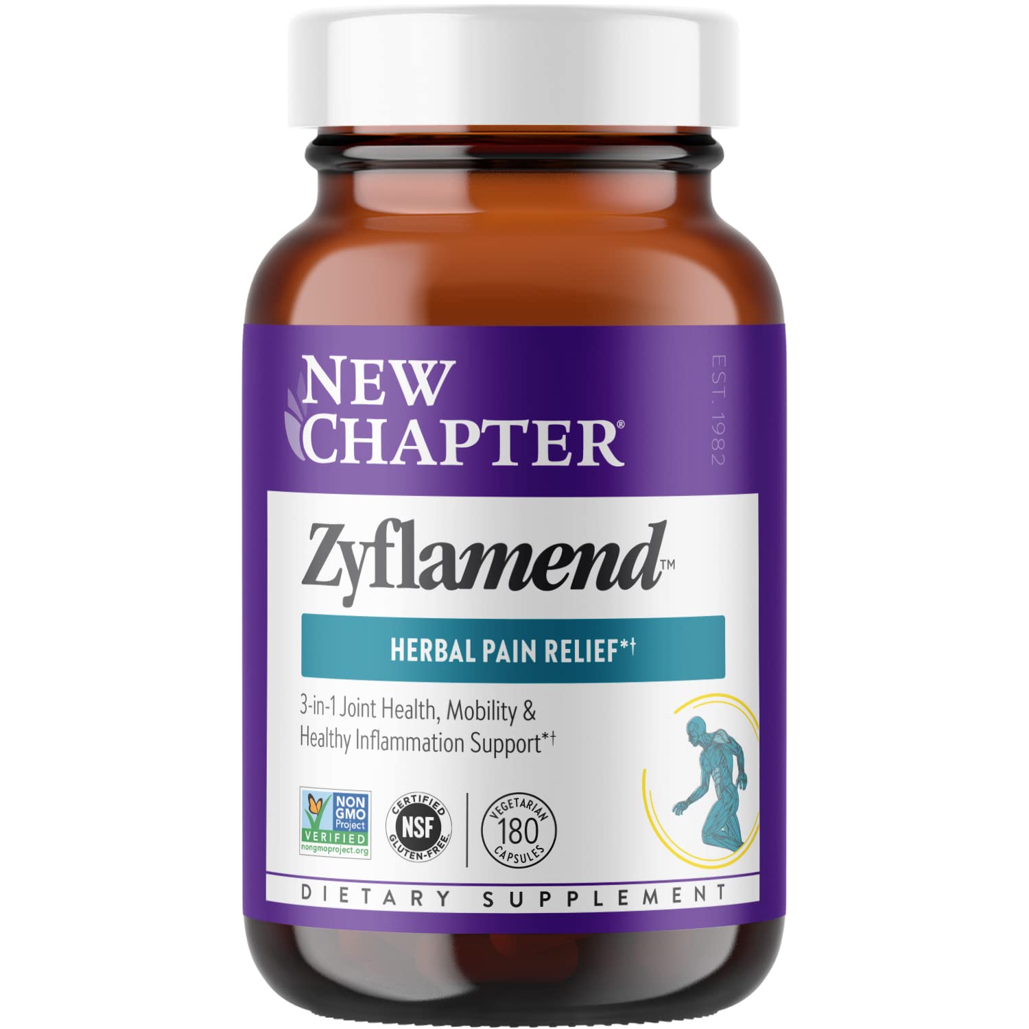 New Chapter Zyflamend™ Joint Supplement & Herbal Pain Relief – 10-in-1 Superfood Blend with Turmeric, Ginger & Green Tea - for Healthy Inflammation Response, Mobility & Flexibility, 180 Capsules New ChapterBuy Supplements Australia