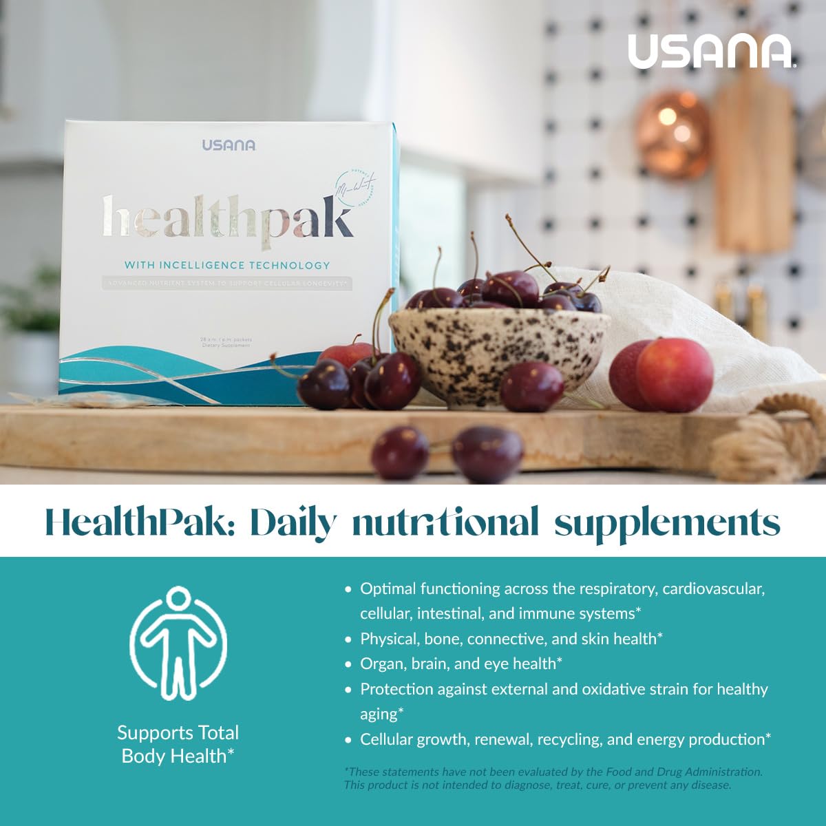 USANA HealthPak with InCelligence Technology and Essential Nutrients and Antioxidants to Support Total Body Health* – Convenient Daily AM/PM Packets – 56 Packets – 28 Day Supply USANABuy Supplements Australia