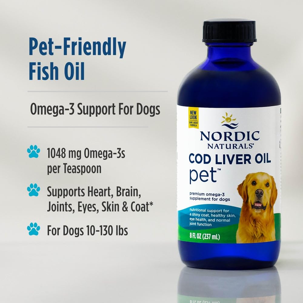 Nordic Naturals Omega-3 Pet Bundle - 2 oz Omega-3 Fish Oil for Small Dogs & Cats, 8 oz Pet Cod Liver Oil Promotes Heart, Skin, Coat, & Immune Health Nordic NaturalsBuy Supplements Australia