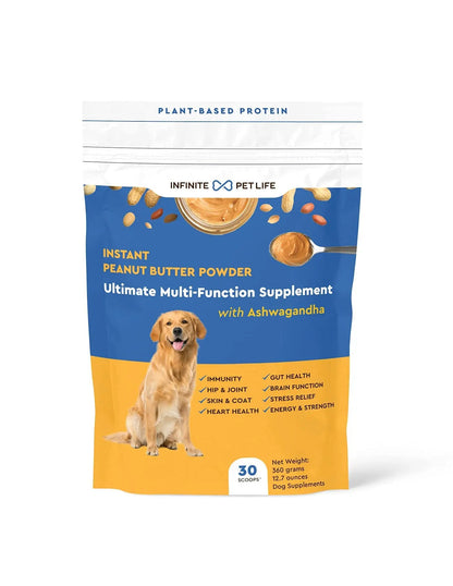 Infinite Pet Life Ultimate Multi-Function Peanut Butter Dog Vitamin Powder | 12.7 oz | All-Inclusive Dog Vitamins and Supplements Infinite Pet SupplementsBuy Supplements Australia