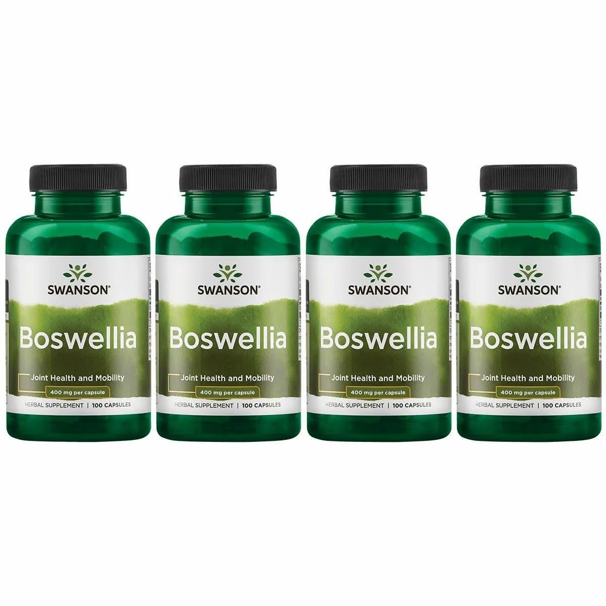 Swanson Boswellia - Herbal Supplement Promoting Joint Support - Ayurvedic Herb for Joint Flexibility & Mobility Support - Made with Boswellia Serrata Resin - (100 Capsules) (4 Pack) SwansonBuy Supplements Australia