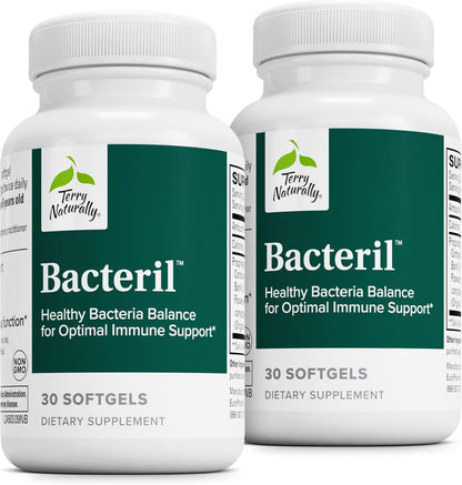 Terry Naturally Bacteril - Intestinal Support Supplement with Clove, Cinnamon, Thyme & Oregano - Immune Support Supplement with Antioxidant Support - Intestinal Support - 30 Softgels (Pack of 2) Terry NaturallyBuy Supplements Australia