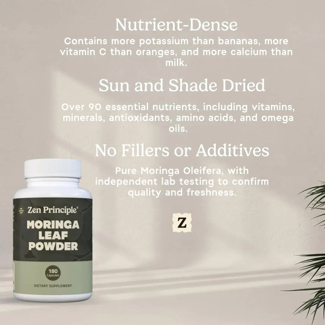 Zen Principle Organic Moringa Oleifera. Ultra-Premium. Provides an All Natural Energy Boost and Multi-Vitamin Zen PrincipleBuy Supplements Australia