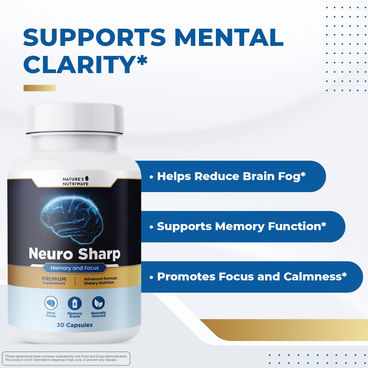 Neuro Sharp – Natural Formula with Bacopa Monnieri, Ginkgo Biloba & Huperzine-A – Made in the USA, Non-GMO, 30 Capsules, 3 Month Supply Nature’s NutriWaveBuy Supplements Australia