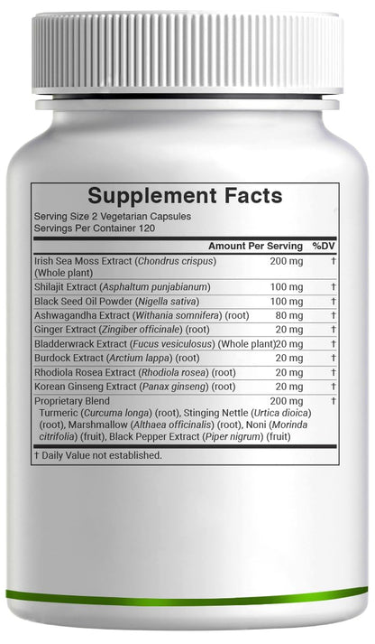 DEAL SUPPLEMENT Irish Sea Moss 240 Veggie Capsules – 14 Superfood Complex with Black Seed Oil, Ashwagandha, & Ginger DEAL SUPPLEMENTBuy Supplements Australia