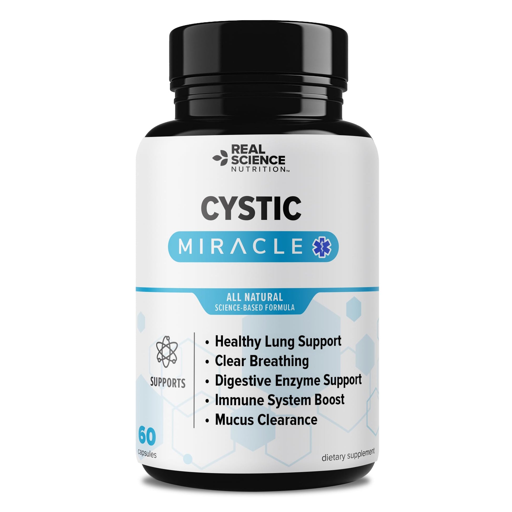Real Science Cystic Miracle - Lung Support Supplement for Breathing Support and Mucus Clearance – with Vinitrox & GABA to Help Clear Lungs and Aid Respiratory Health, Made in USA, 60 Caps Real Science NutritionBuy Supplements Australia