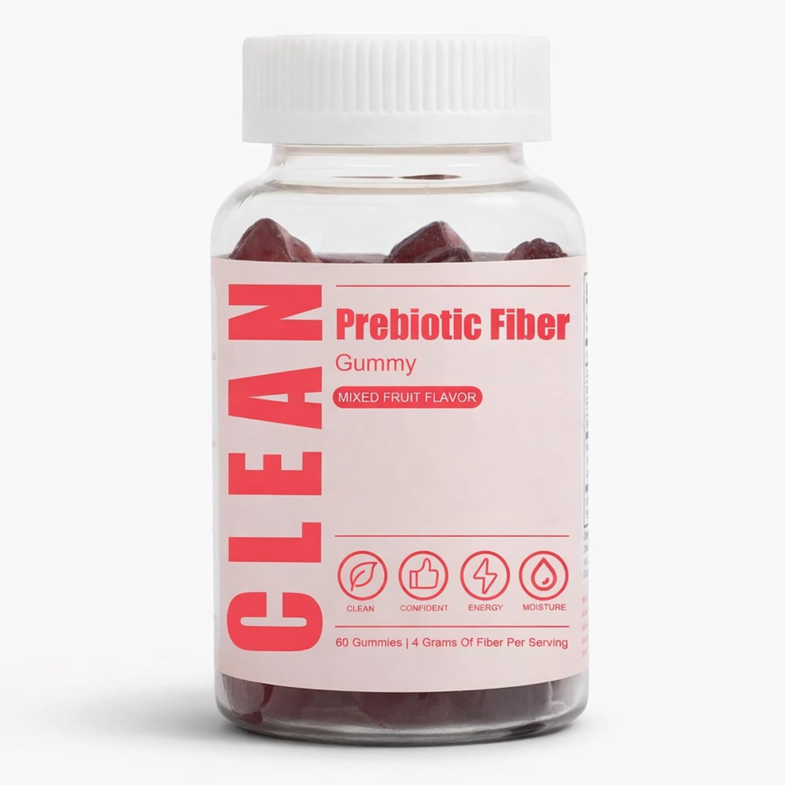 6525080 Clean Prebiotic Fiber Gummy, Clean Fiber Gummies for Men, Men Prebiotic Supplement for Digestive Gut Health, Non-GMO, 60 Gummies - Maple Wellness Supplements
