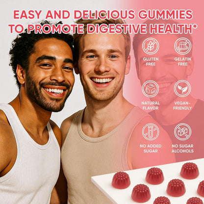 6525080 Clean Prebiotic Fiber Gummy, Clean Fiber Gummies for Men, Men Prebiotic Supplement for Digestive Gut Health, Non-GMO, 60 Gummies - Maple Wellness Supplements