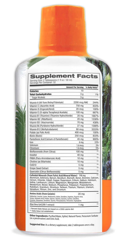 Tropical Oasis Mega Plus - Liquid Multivitamin and Mineral Supplement – Includes 85 Vitamins & Minerals, 20 Amino Acids + CoQ10, Grape Seed Extract & Organic Aloe Vera - 32oz, 32 Servings, 33460 Tropical OasisBuy Supplements Australia