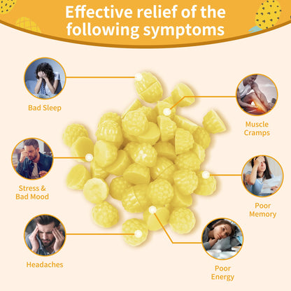 Magnesium Glycinate Gummies 1000mg - Sugar Free Magnesium Potassium Supplement with Vitamin D, B6, CoQ10 for Calm Mood & Sleep Support - 60 Pineapple Gummies -1 Pack Natures AidBuy Supplements Australia