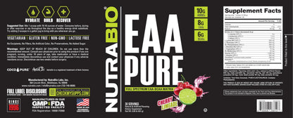 NutraBio – EAA Pure – 9 Amino Acids – Muscle Repair and Recovery, 30 Servings, Cherry Limeade – Pre or Post Workout – All Day Recovery NutraBioBuy Supplements Australia
