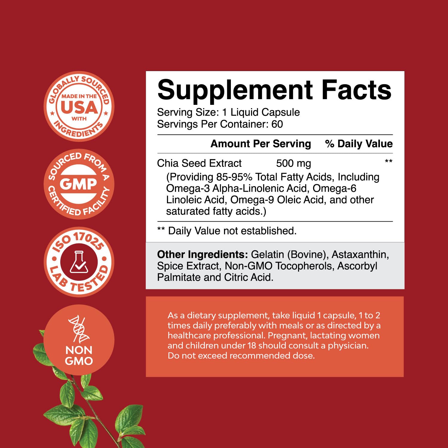 Chia Seed Oil Supplement for Weight Loss and Energy Natural Superfood Protein Metabolis Natures CraftBuy Supplements Australia