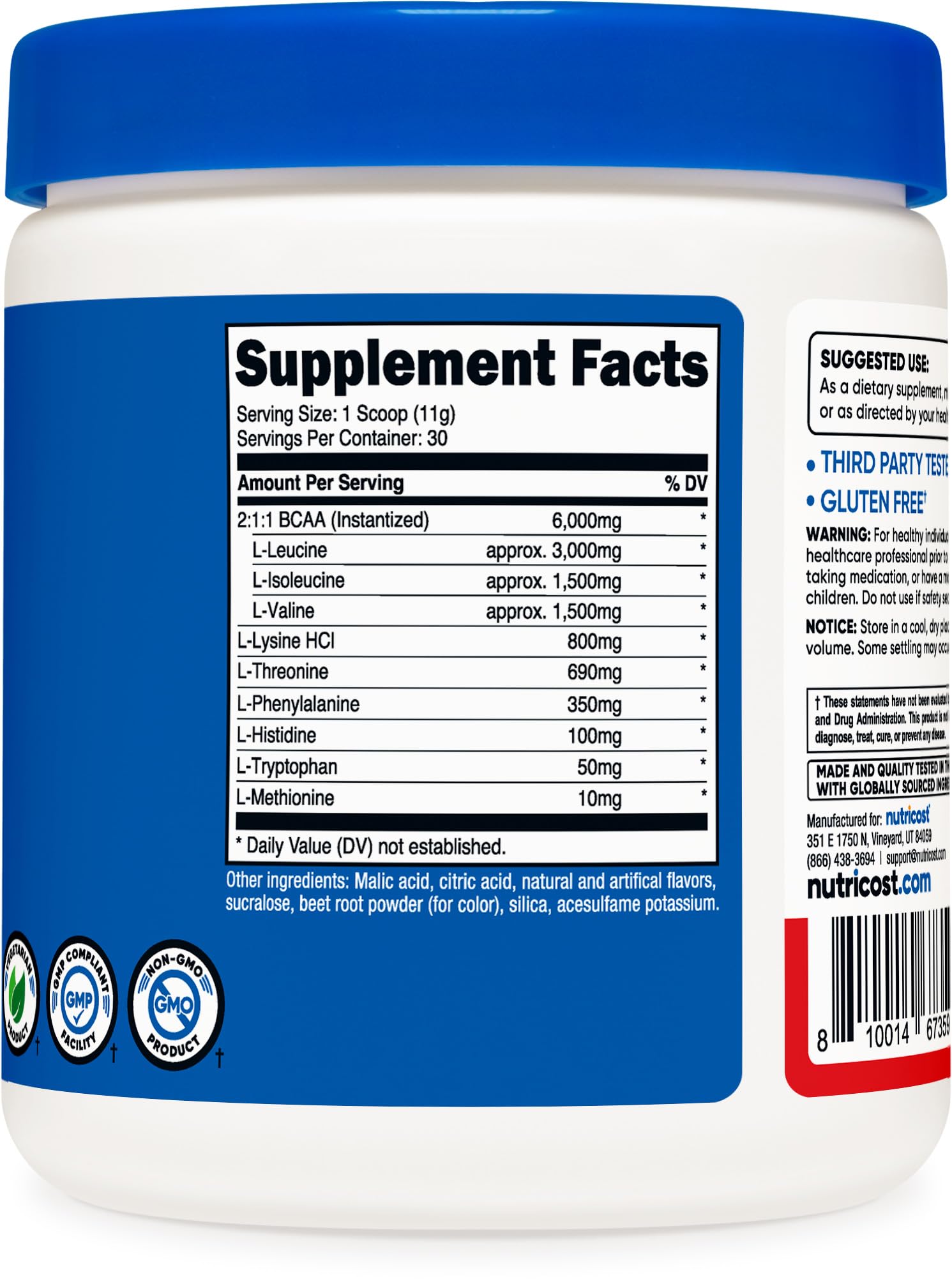 Nutricost EAA Powder 30 Servings (Fruit Punch) - Essential Amino Acids - Non-GMO, Gluten Free, Vegetarian Friendly NutricostBuy Supplements Australia