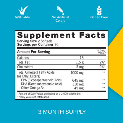 Qunol Fish Oil Omega 3 Mini Softgels, 1000mg Omega 3 EPA + DHA, Ultra Pure Supplements, Heart Health Support, Lemon Flavor