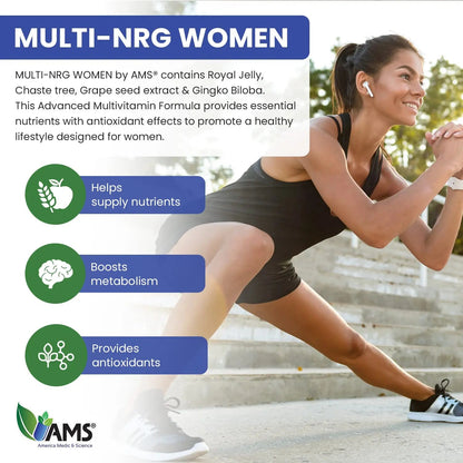 America Medic & Science Multivitamins for Women, Multi-NRG, 45 Coated Caplets, One Daily, Immune Support Supplements, Vitamin C & B Complex America Medic & ScienceBuy Supplements Australia