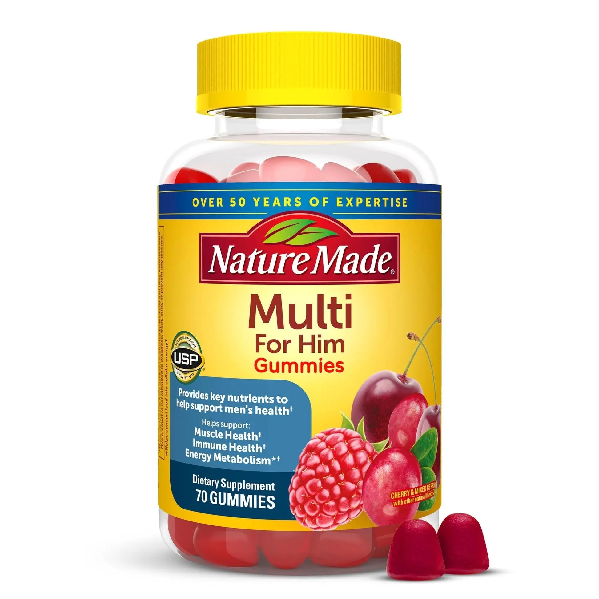 Nature Made Multi for Him, Mens Multivitamins Gummies, Energy Metabolism Support, Multivitamin for Men, 70 Gummy Vitamins and Minerals, 35 Day Supply Nature MadeBuy Supplements Australia