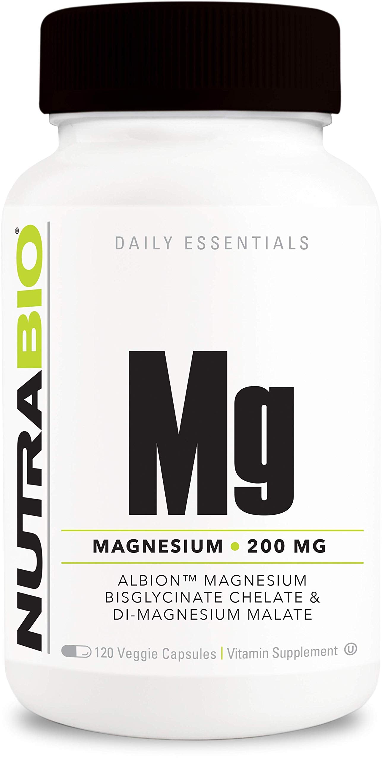 NutraBio Magnesium Supplement, Magnesium Glycinate for Sleep, Biglycinate, D-Magnesium Malate, Muscle & Nerve Support, for Men and Women, 120 Vegetable Capsules NutraBioBuy Supplements Australia