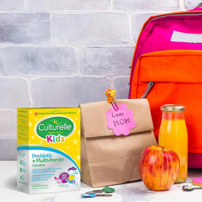 Culturelle Kids Probiotic + Complete Multivitamin Chewable For Kids, Ages 3+, 30 Count, Digestive Health, Oral Health & Immune Support CulturelleBuy Supplements Australia