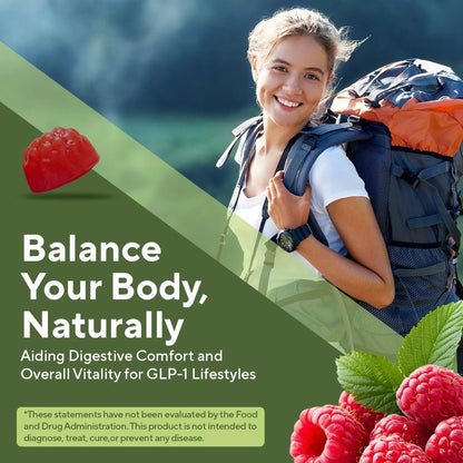 NuVa GLP-1 Support Multivitamin Gummies for Men & Women: Raspberry, Sugar-Free, 3g Fiber for Digestion & Gut Health NuVa