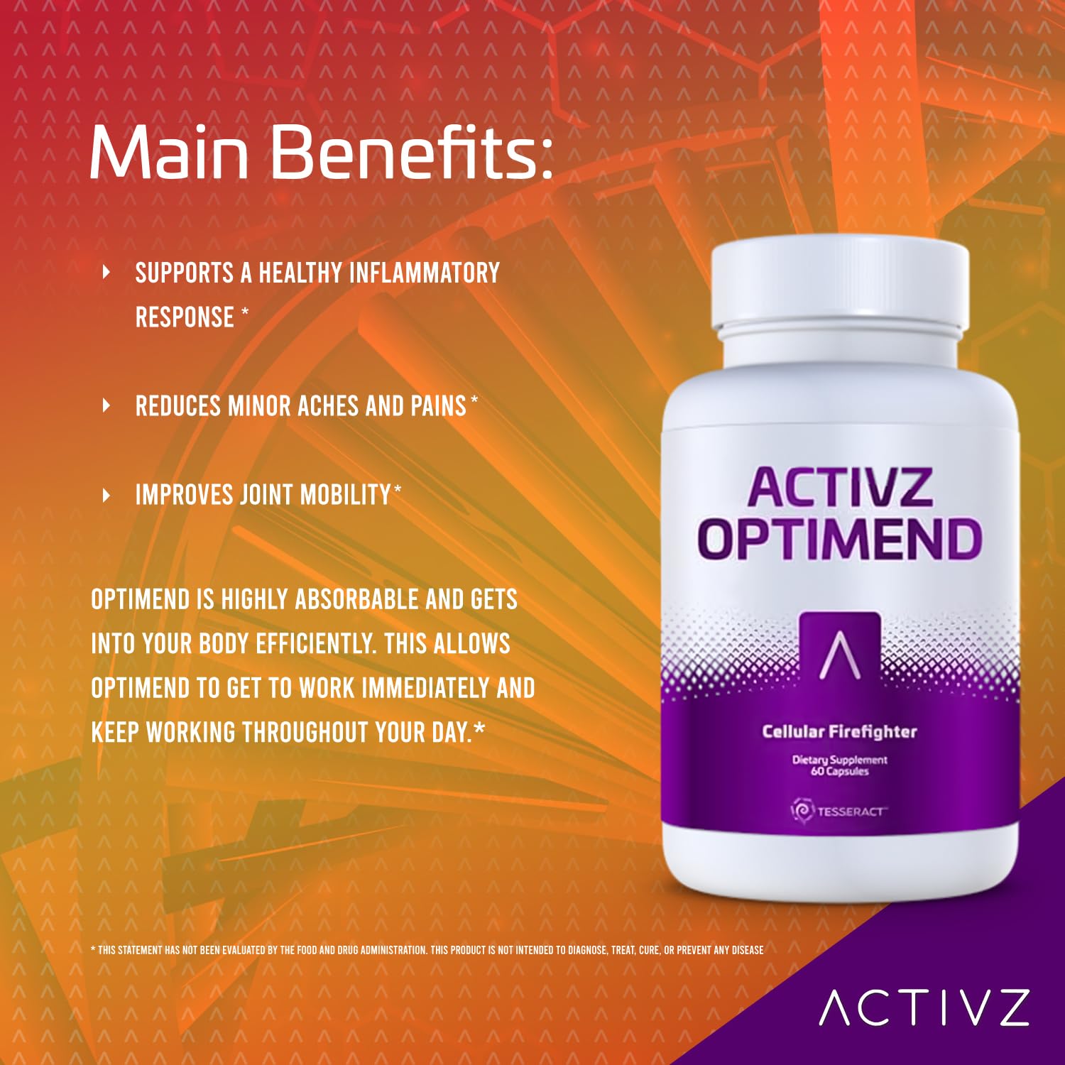 ACTIVZ Optimend - Advanced Joint Mobility and Comfort Support with Enhanced Bioavailability Using CyLoc Dextrin and DexKey Technology - 60 Capsules ACTIVZBuy Supplements Australia